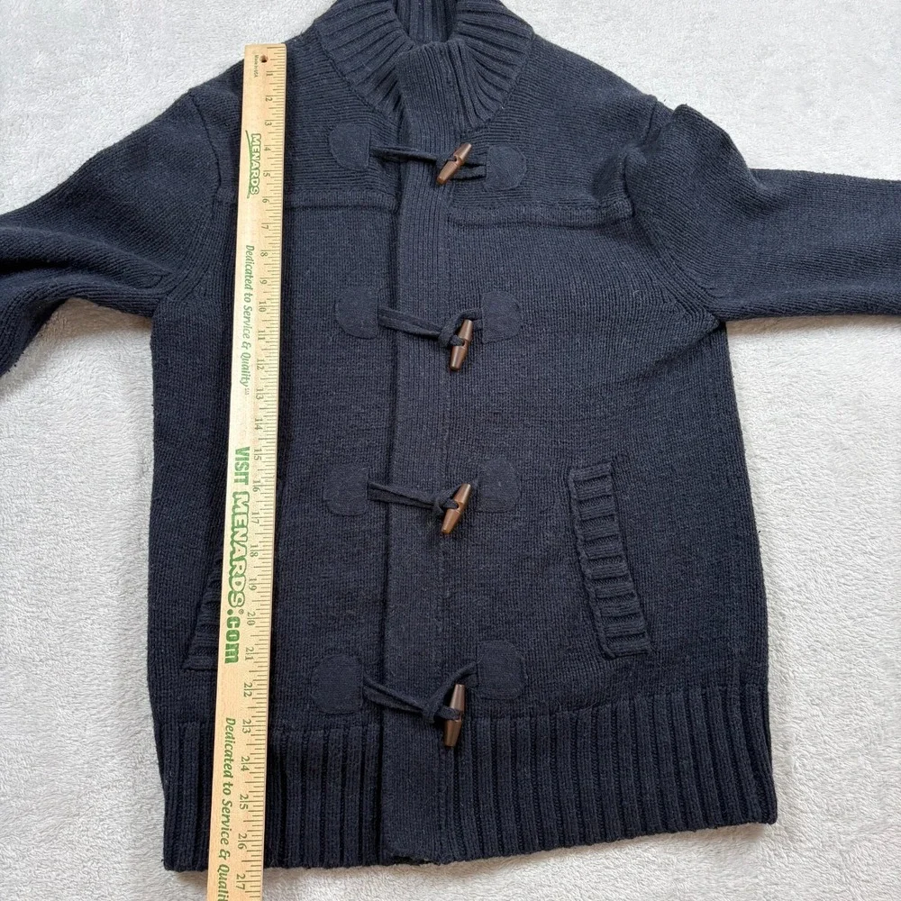 Banana Republic Cardigan Sweater Mens Medium Navy Blue Cotton Cozy Toggle‎ Front